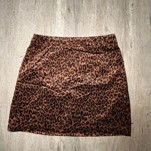 Honey Punch brown leopard print mini skirt Size S